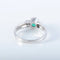 Bague 57 Bague solitaire en or blanc 18K avec émeraude 58 Facettes