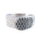 Bague 57 Bague pavée en or blanc 18K avec onyx et diamants 58 Facettes