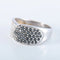 Bague 57 Bague pavée en or blanc 18K avec onyx et diamants 58 Facettes