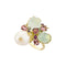 Bague 54 Romance Divine - Bague en or jaune 18 carats, perle et calcédoines 58 Facettes CHAT-ROM-RI-PCAL