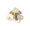 Bague 54 Romance Divine - Bague en or jaune 18 carats, perle et calcédoines 58 Facettes CHAT-ROM-RI-PCAL