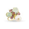 Bague 54 Romance Divine - Bague en or jaune 18 carats, perle et calcédoines 58 Facettes CHAT-ROM-RI-PCAL