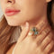 Bague 56 Romance Divine - Bague en or jaune 18 carats, perle et topazes 58 Facettes CHAT-ROM-RI-PBT