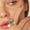 Bague 56 Romance Divine - Bague en or jaune 18 carats, perle et topazes 58 Facettes CHAT-ROM-RI-PBT