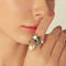 Bague 56 Romance Divine - Bague en or jaune 18 carats, perle et topazes 58 Facettes CHAT-ROM-RI-PBT