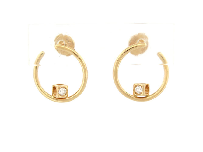 Boucles d'oreilles boucles d'oreilles DINH VAN creoles le cube diamant 808811 en or 18k 58 Facettes 272581