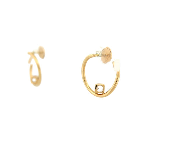 Boucles d'oreilles boucles d'oreilles DINH VAN creoles le cube diamant 808811 en or 18k 58 Facettes 272581