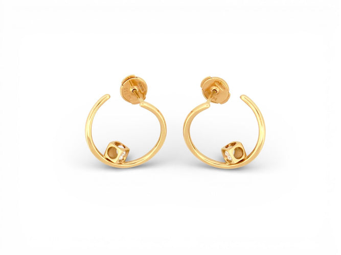 Boucles d'oreilles boucles d'oreilles DINH VAN creoles le cube diamant 808811 en or 18k 58 Facettes 272581