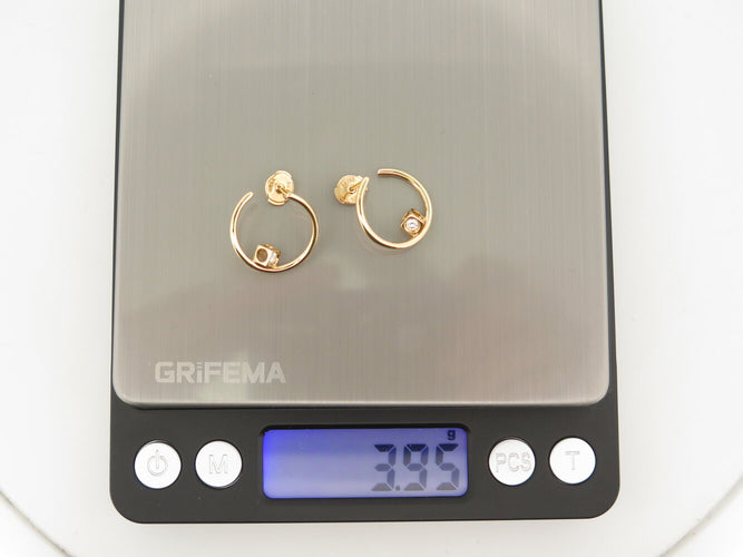 Boucles d'oreilles boucles d'oreilles DINH VAN creoles le cube diamant 808811 en or 18k 58 Facettes 272581