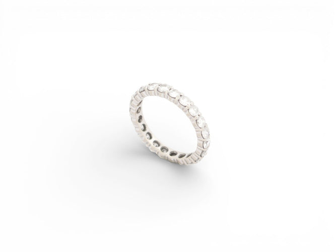 Bague 51 bague alliance americaine 22 diamants pavage complet 1.65ct t51 en or blanc 58 Facettes 273169
