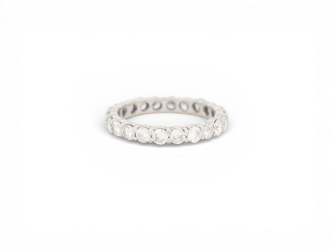 Bague 51 bague alliance americaine 22 diamants pavage complet 1.65ct t51 en or blanc 58 Facettes 273169