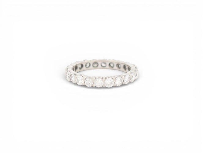 Bague 51 bague alliance americaine 22 diamants pavage complet 1.65ct t51 en or blanc 58 Facettes 273169