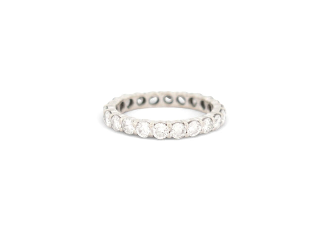 Bague 51 bague alliance americaine 22 diamants pavage complet 1.65ct t51 en or blanc 58 Facettes 273169