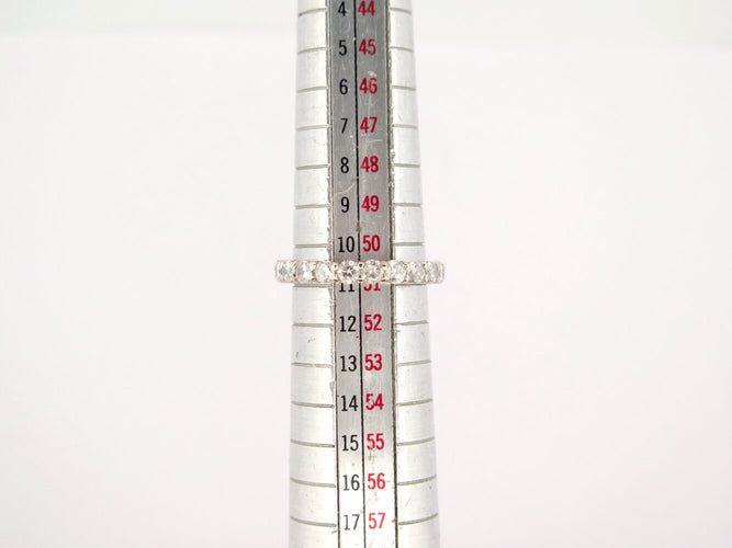 Bague 51 bague alliance americaine 22 diamants pavage complet 1.65ct t51 en or blanc 58 Facettes 273169