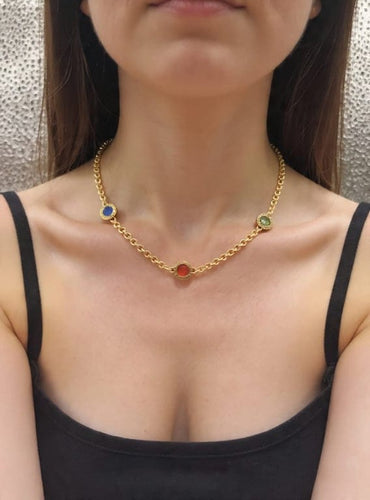 Collier BVLGARI BVLGARI - Collier en or jaune 18 ct et pierres dures 58 Facettes CV-004