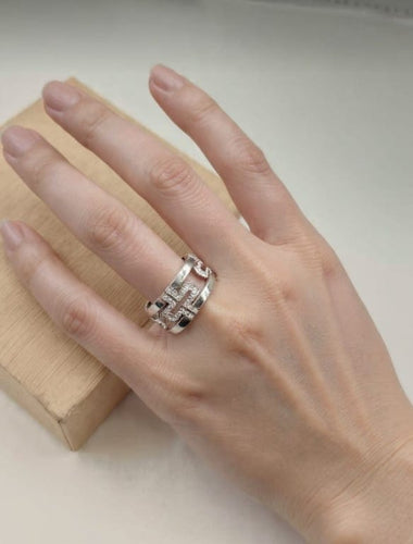 Bague 52 BVLGARI Parentesi - Bague en or blanc 18 ct et diamants 58 Facettes CV-005