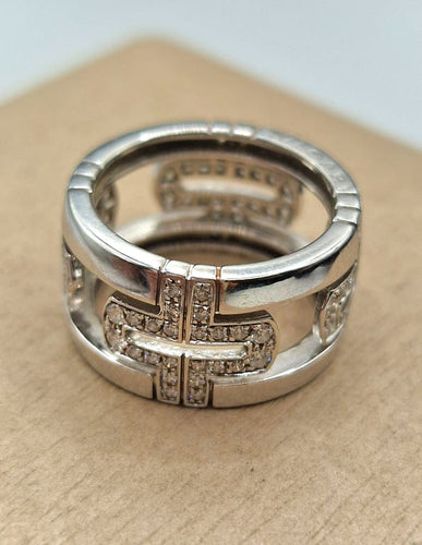 Bague 52 BVLGARI Parentesi - Bague en or blanc 18 ct et diamants 58 Facettes CV-005