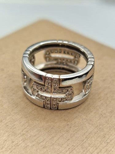 Bague 52 BVLGARI Parentesi - Bague en or blanc 18 ct et diamants 58 Facettes CV-005