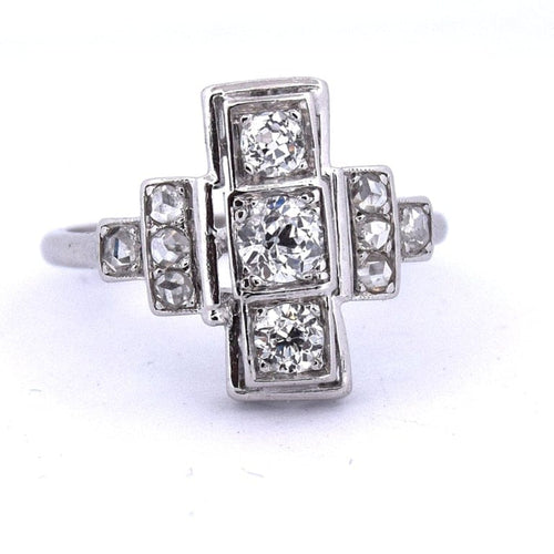 Bague 55 Bague en or blanc 18 kt sertie de diamants 58 Facettes AN528 (0559)