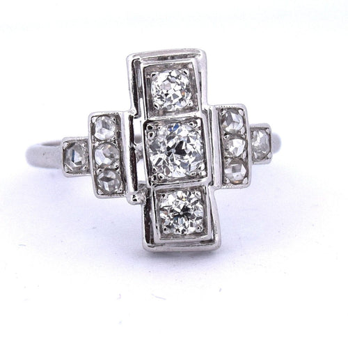 Bague 55 Bague en or blanc 18 kt sertie de diamants 58 Facettes AN528 (0559)