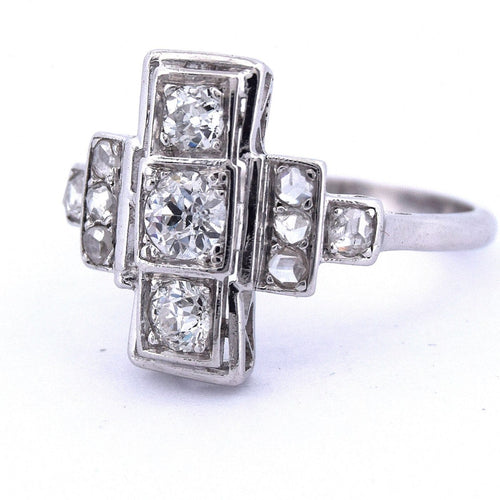 Bague 55 Bague en or blanc 18 kt sertie de diamants 58 Facettes AN528 (0559)
