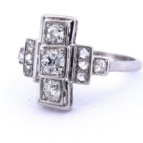 Bague 55 Bague en or blanc 18 kt sertie de diamants 58 Facettes AN528 (0559)