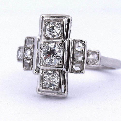 Bague 55 Bague en or blanc 18 kt sertie de diamants 58 Facettes AN528 (0559)