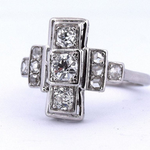 Bague 55 Bague en or blanc 18 kt sertie de diamants 58 Facettes AN528 (0559)