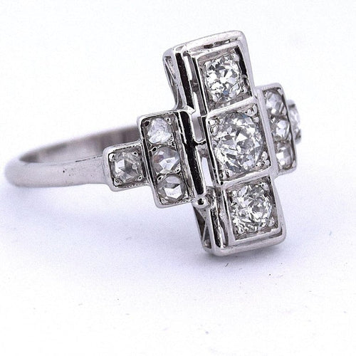 Bague 55 Bague en or blanc 18 kt sertie de diamants 58 Facettes AN528 (0559)