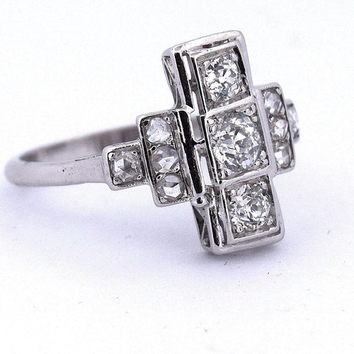 Bague 55 Bague en or blanc 18 kt sertie de diamants 58 Facettes AN528 (0559)
