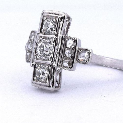 Bague 55 Bague en or blanc 18 kt sertie de diamants 58 Facettes AN528 (0559)