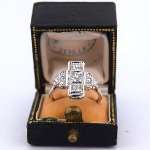 Bague 55 Bague en or blanc 18 kt sertie de diamants 58 Facettes AN528 (0559)