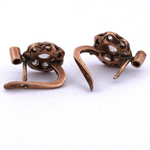 Boucles d'oreilles Boucles d'oreilles anciennes en or 14 K avec diamants 58 Facettes OR152 '(0039)