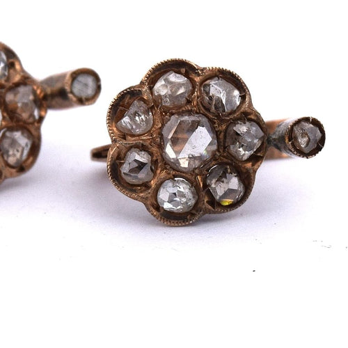 Boucles d'oreilles Boucles d'oreilles anciennes en or 14 K avec diamants 58 Facettes OR152 '(0039)