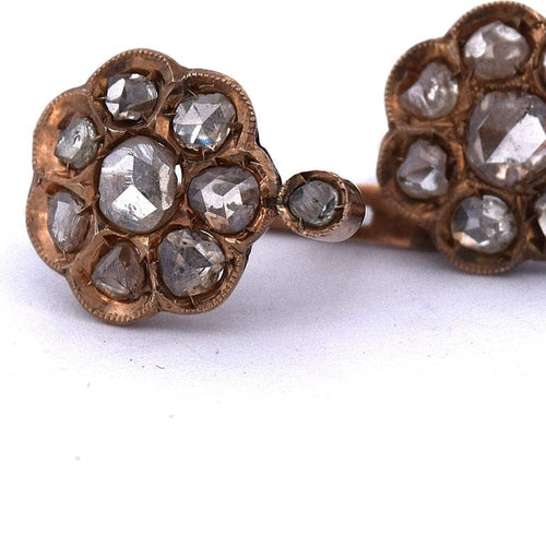 Boucles d'oreilles Boucles d'oreilles anciennes en or 14 K avec diamants 58 Facettes OR152 '(0039)