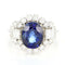 Bague 55 Bague en or blanc 18 carats avec saphir et diamants 58 Facettes