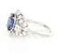 Bague 55 Bague en or blanc 18 carats avec saphir et diamants 58 Facettes