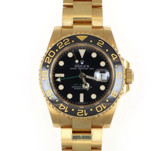 Montre Rolex GMT-Master II 116718LN - Montre homme en or jaune 18 carats 58 Facettes