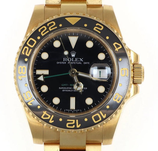 Montre Rolex GMT-Master II 116718LN - Montre homme en or jaune 18 carats 58 Facettes