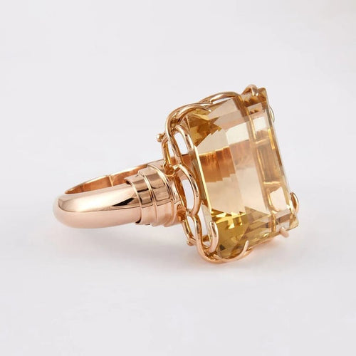 Bracelet Bracelet jonc années 50 en or jaune 750 et citrine 58 Facettes
