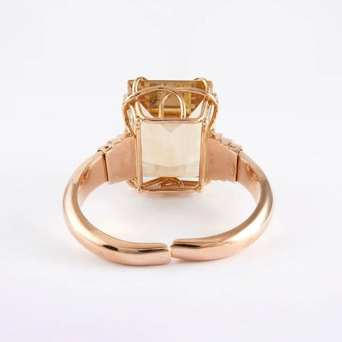 Bracelet Bracelet jonc années 50 en or jaune 750 et citrine 58 Facettes