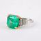 Bague 53 Bague émeraude et diamants en or jaune et or gris 750 58 Facettes