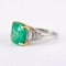 Bague 53 Bague émeraude et diamants en or jaune et or gris 750 58 Facettes