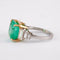 Bague 53 Bague émeraude et diamants en or jaune et or gris 750 58 Facettes