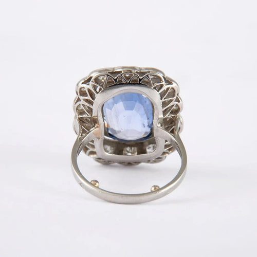 Bague 53 Bague années 1930 en platine au saphir et diamants 58 Facettes