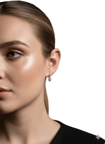 Boucles d'oreilles Boucles d'oreilles anciennes portugaises en or blanc et diamants 58 Facettes C18