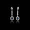 Boucles d'oreilles Boucles d'oreilles en or blanc, saphirs et diamants 58 Facettes C5