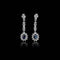 Boucles d'oreilles Boucles d'oreilles en or blanc 18 carats avec saphirs et diamants 58 Facettes C5