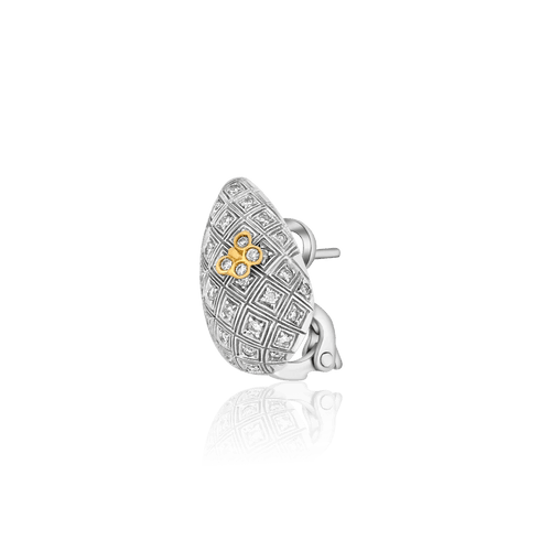 Boucles d'oreilles Boucles d'oreilles papillon en or blanc, or jaune et diamants 58 Facettes C4