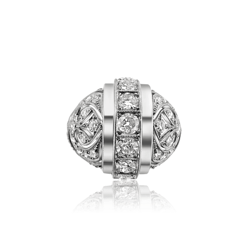 Bague 53 Art déco - Bague en platine et diamants 58 Facettes F20
